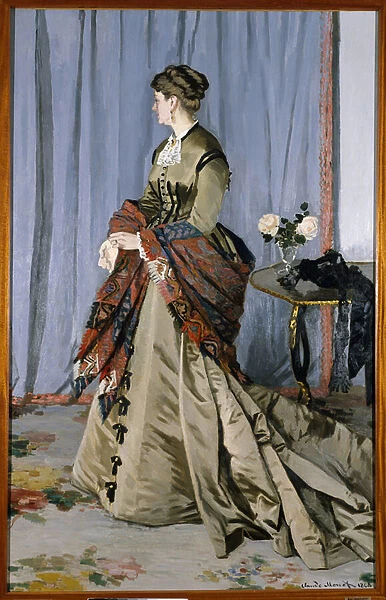 Portrait in foot of Madame Louis Joachim Gaudibert (1846-1877) in 1868 (2. 17 x 1. 38 cm)