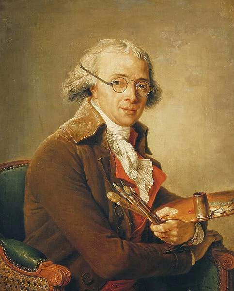 Portrait of Francois-Andre Vincent (1746-1816) (oil on canvas)
