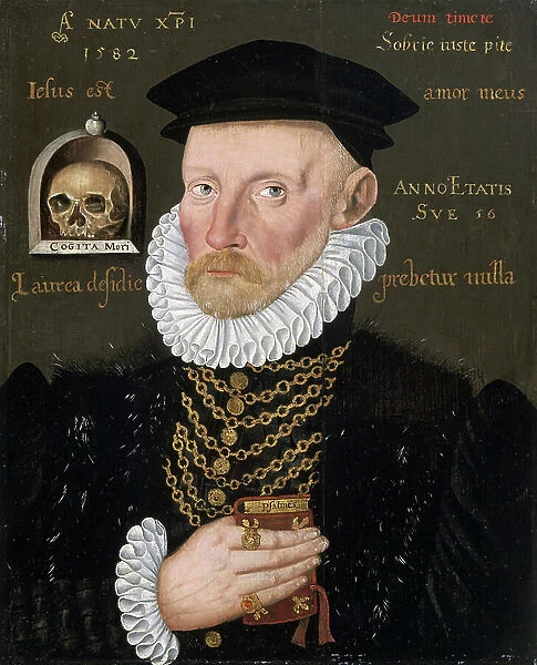 Portrait of Gawen Goodman of Ruthin, 1582 (oil on canvas)