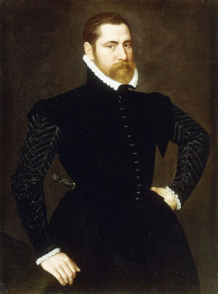 Portrait of a Gentleman, Three-quarter length, Wearing a Black Costume with White Ruff