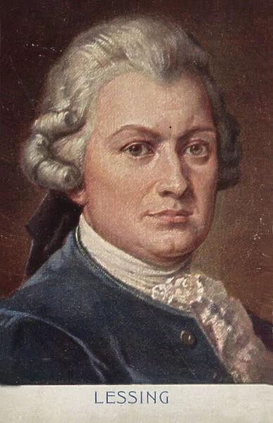 Portrait of Gotthold Ephraim Lessing (colour litho)