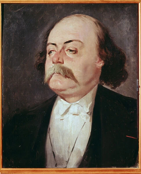 Portrait of Gustave Flaubert (1821-1880) - Painting by Pierre Francois Eugene Giraud