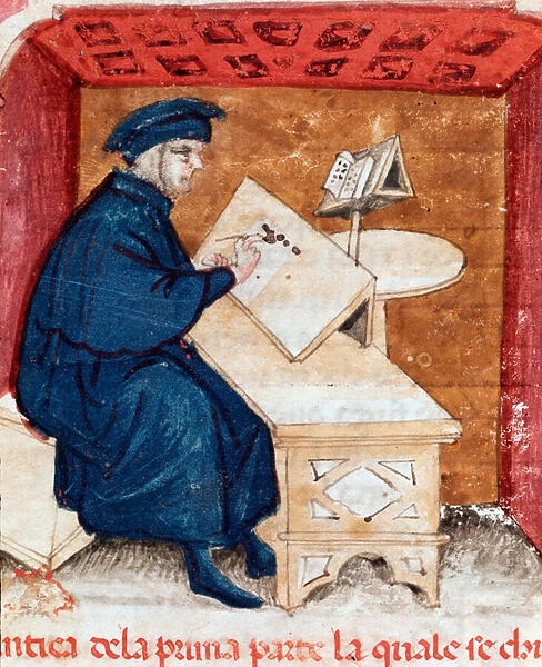 Portrait of italian poet Dante Alighieri writing his Divina #23722894