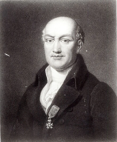 Portrait of Jean Baptiste Joseph Delambre (1749-1822) (engraving) (b  /  w photo)