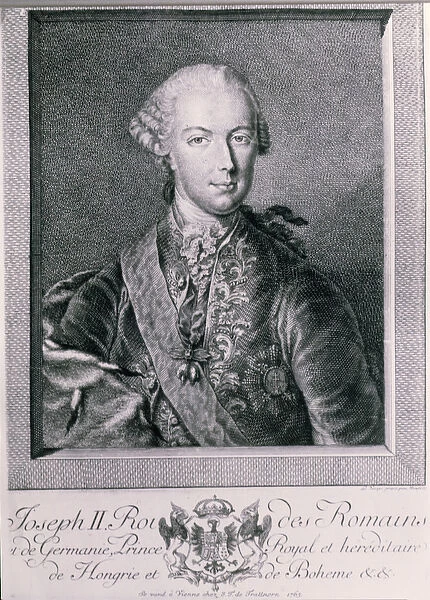 Portrait of Joseph II (1741-90) King of Germany and Holy Roman Emperor, 1763 (engraving)