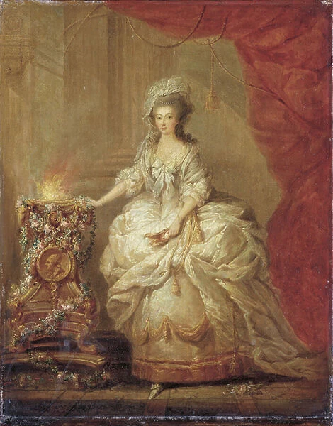 Portrait of a lady, dressed as a vestal virgin, said to be Marie-Antoinette
