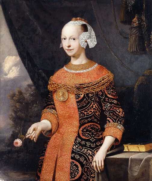 Portrait of a Lady, identified as Anne, Marquise de Basville, (oil on canvas)