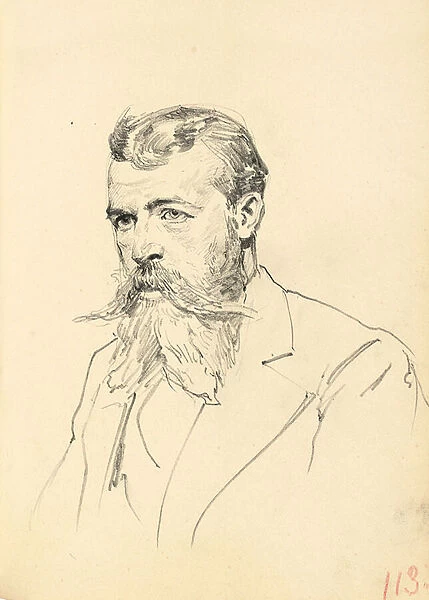Portrait of a Man with Moustache and Beard, c. 1872-1875 (pencil on paper)