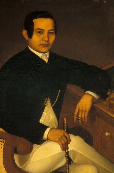 Portrait of a man in traditional Filipino costume (oil on canvas)