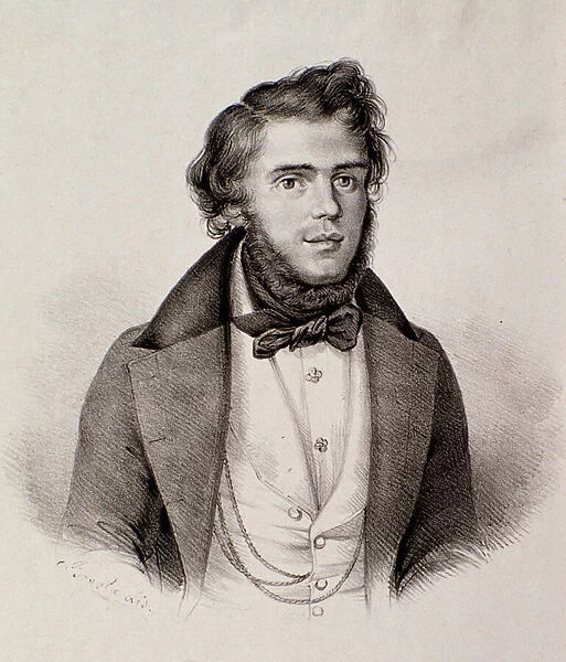 Portrait of Michele Rapetti (engraving, 19th century)