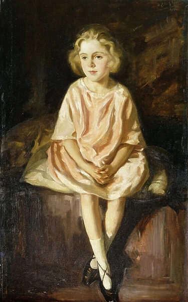 Portrait of Miss Vincent Seated in a Pink Dress, 1921 (oil on canvas)