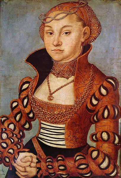 Portrait of a Noble Saxon Woman, 1534 (oil on wood)