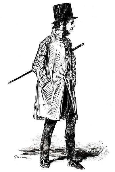 Portrait of a playwright in the nineteenth century (illustration)