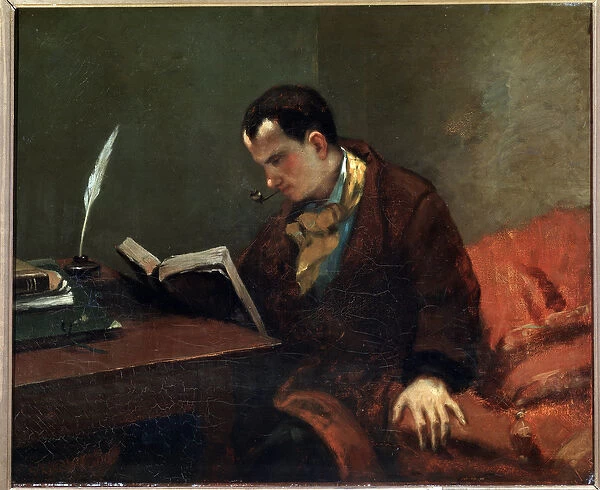 Portrait of the poet Charles Baudelaire - oil on canvas, 1847