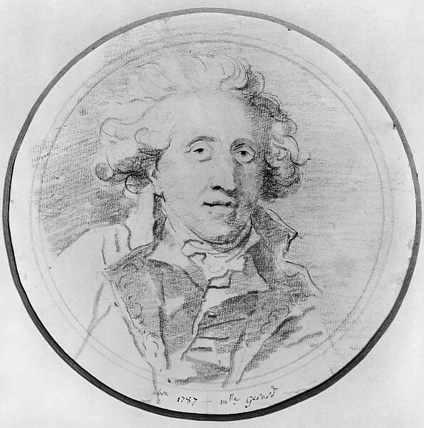 Portrait presumed to be Jean-Honore Fragonard (1732-1806) 1787 (pierre noire on paper)