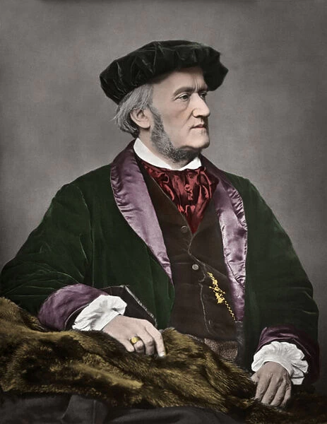 Portrait of Richard Wagner (1813-1883), German composer. 1871. Digital colouring