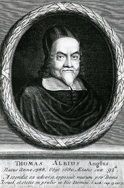 Portrait of Thomas Albius (White) (1588-1680), 1713 (engraving)