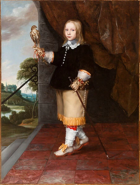 Portrait of a Young Boy Holding a Kestrel, 1645-55 (oil on canvas)