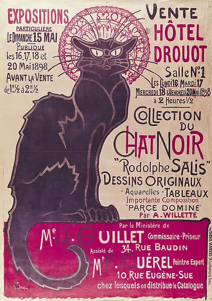 Poster advertising an exhibition of the Collection du Chat Noir cabaret