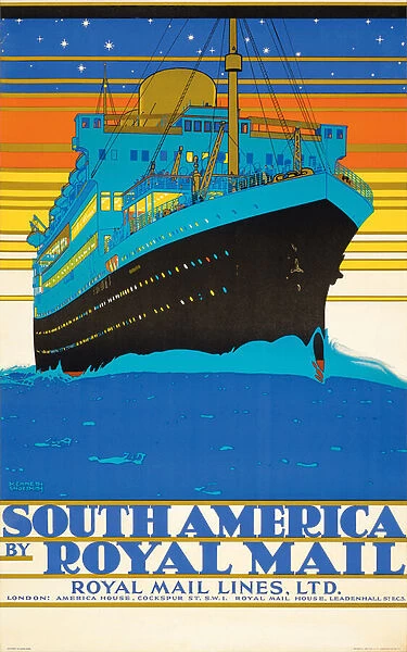 Poster advertising South America by Royal Mail Lines (colour lithograph)