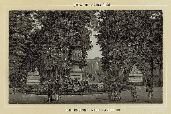 Potsdam: View of Sanssouci (litho)
