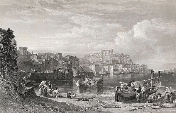 Pozzuoli, the Ancient town of Puteoli, engraved by William Richardson (1842-77)