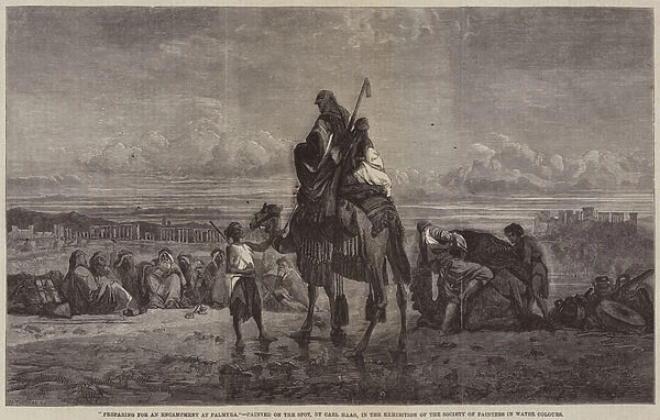 Preparing for an Encampment at Palmyra (engraving)