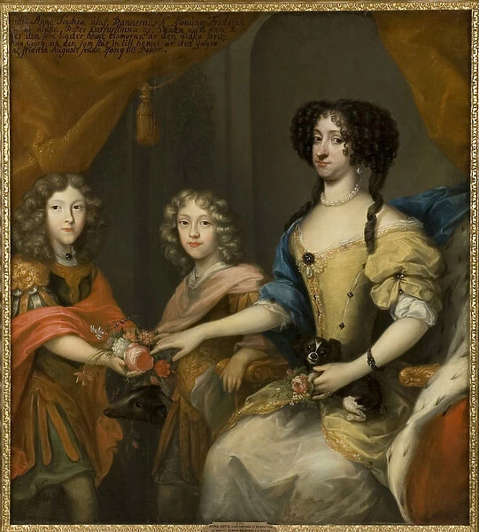 Princesse Anne Sophie de Danemark et ses deux fils, Jean Georges IV de Saxe (1668-1694
