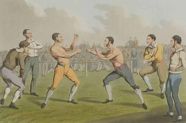 A Prize Fight, aquatinted by I. Clark, pub. by Thomas McLean, 1820 (aquatint)