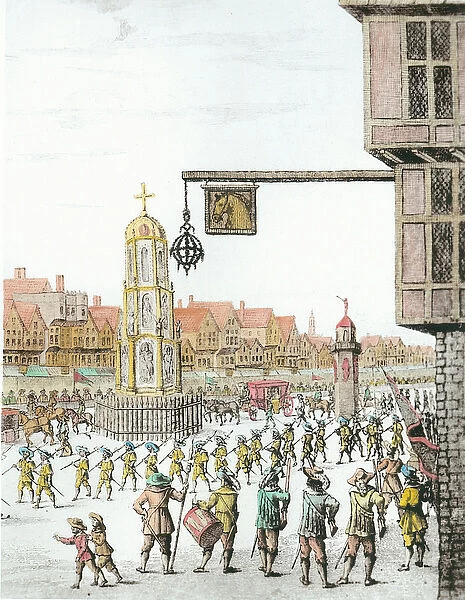 The Procession of Marie de Medici along Cheapside, 1638, published by William Herbert
