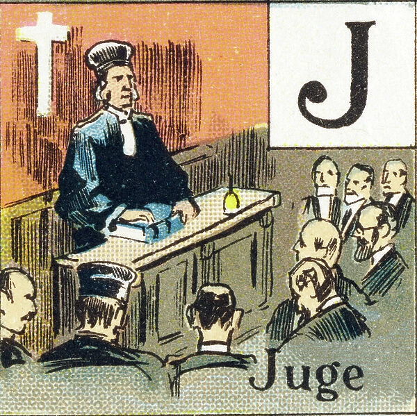 Profession Alphabet: Judge, beg of 20th century (illustration)