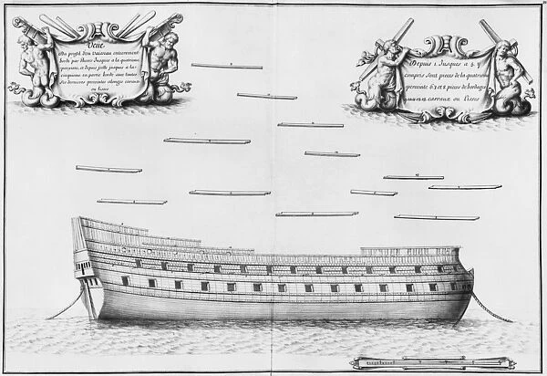 Profile of an entirely planked vessel, illustration from the Atlas de Colbert