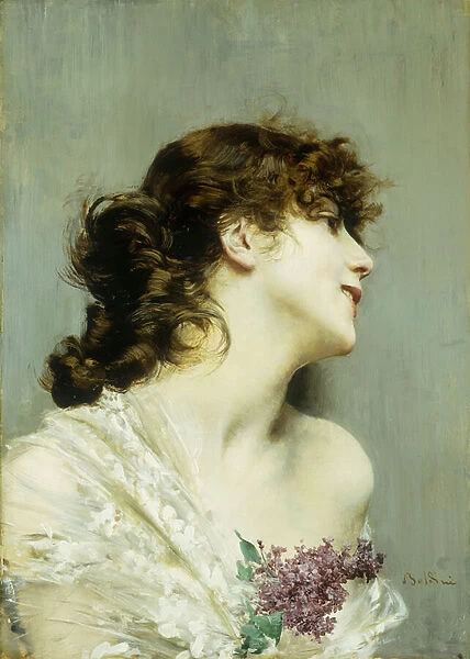Profile of a Young Woman, (oil on panel)