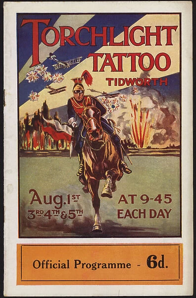 Programme for the Tidworth Torchlight Tattoo, Tidworth Park, Wiltshire, 1925 (colour litho)