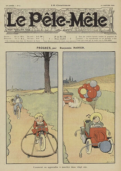 Progres. Illustration for Le Pele-Mele, 1906 (colour litho)
