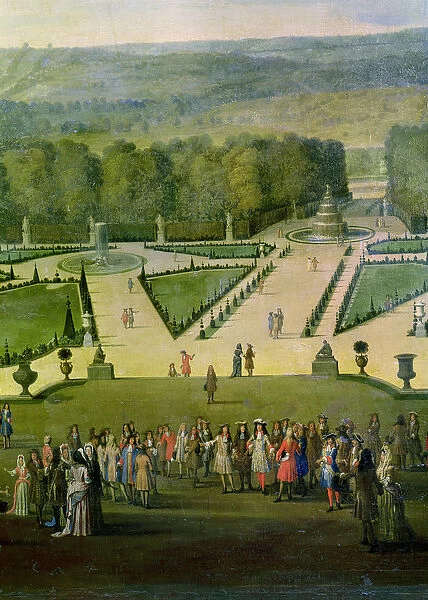 Promenade of Louis XIV by the Parterre du Nord, detail of Louis and his entourage, c