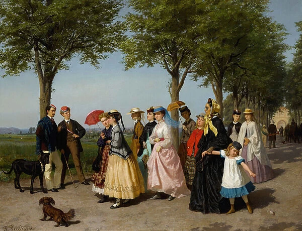 The Promenade (oil on canvas)