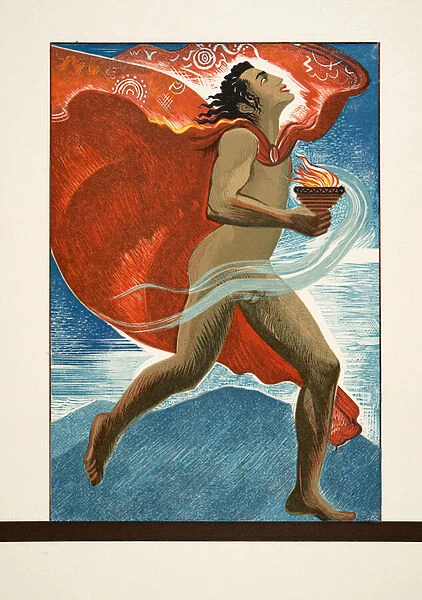 Prometheseus Running with Fire, from Promethee Enchaine by Aeschylus, pub