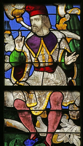 A prophet on the Tree of Jesse, 1500-10 (stained glass)