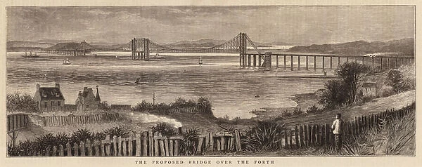 The Proposed Bridge over the Forth (engraving)