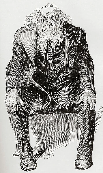 Provis. Illustration by Harry Furniss for the Charles Dickens novel Great Expectations, from The Testimonial Edition published 1910