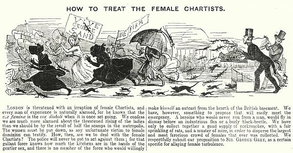 Punch cartoon: How to treat the female chartists (engraving)