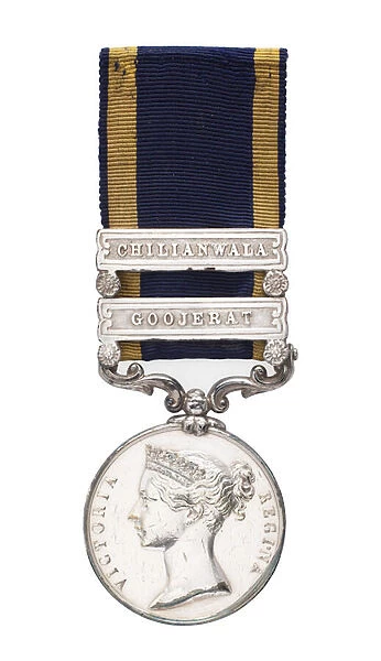Punjab Campaign Medal 1848-49, awarded to Trooper Frederick Potiphar, 9th (The Queens Royal) Light Dragoons (Lancers) (Punjab Campaign Medal 1848-49, 2 clasps)