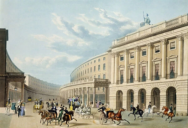 The Quadrant, Regent Street, from Piccadilly Circus, published by Ackermann, c