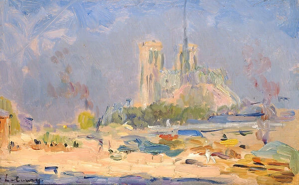 Quai de la Tournelle and Notre-Dame de Paris, 1884 (oil on panel)