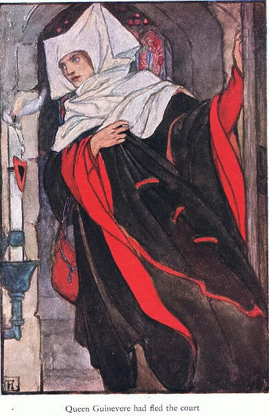 Queen Guinevere had left the court (Guinevere) (litho)