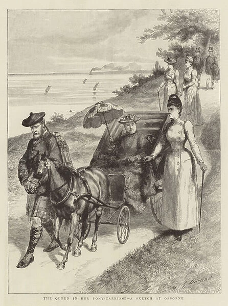 The Queen in her Pony-Carriage, a Sketch at Osborne (engraving)