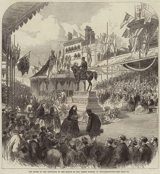 The Queen at the Unveiling of the Statue of the Prince Consort at Wolverhampton (engraving)