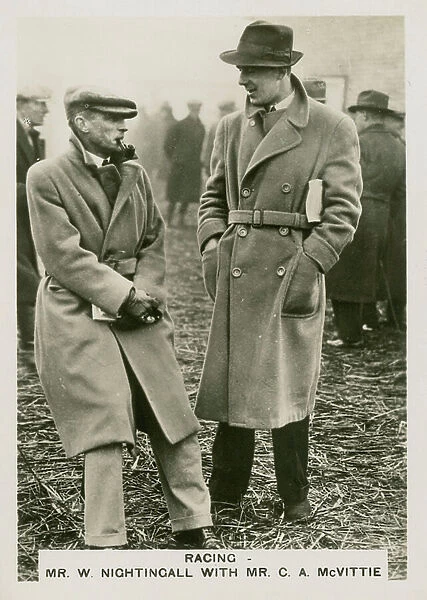 Racing, Mr W Nightingall with Mr C A McVittie (b / w photo)
