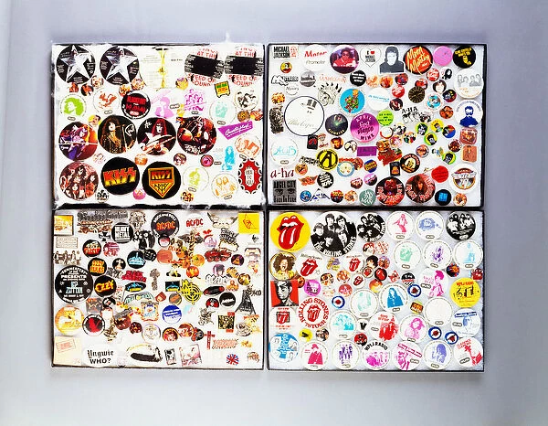 A rare collection of various pop and rock promotional buttons, majority 1970s and 1980s